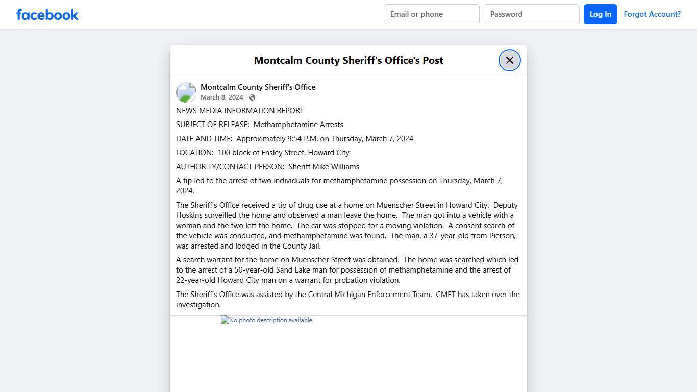 NEWS MEDIA INFORMATION... - Montcalm County Sheriff's Office | Facebook